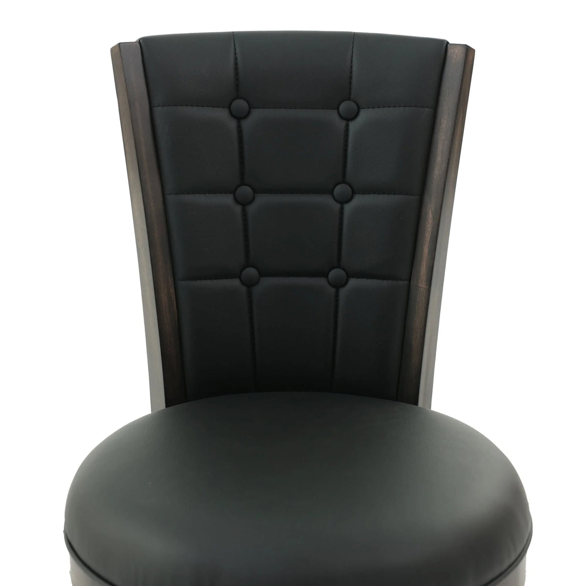 Black Faux Leather Swivel Counter Chair Set of 2 F491