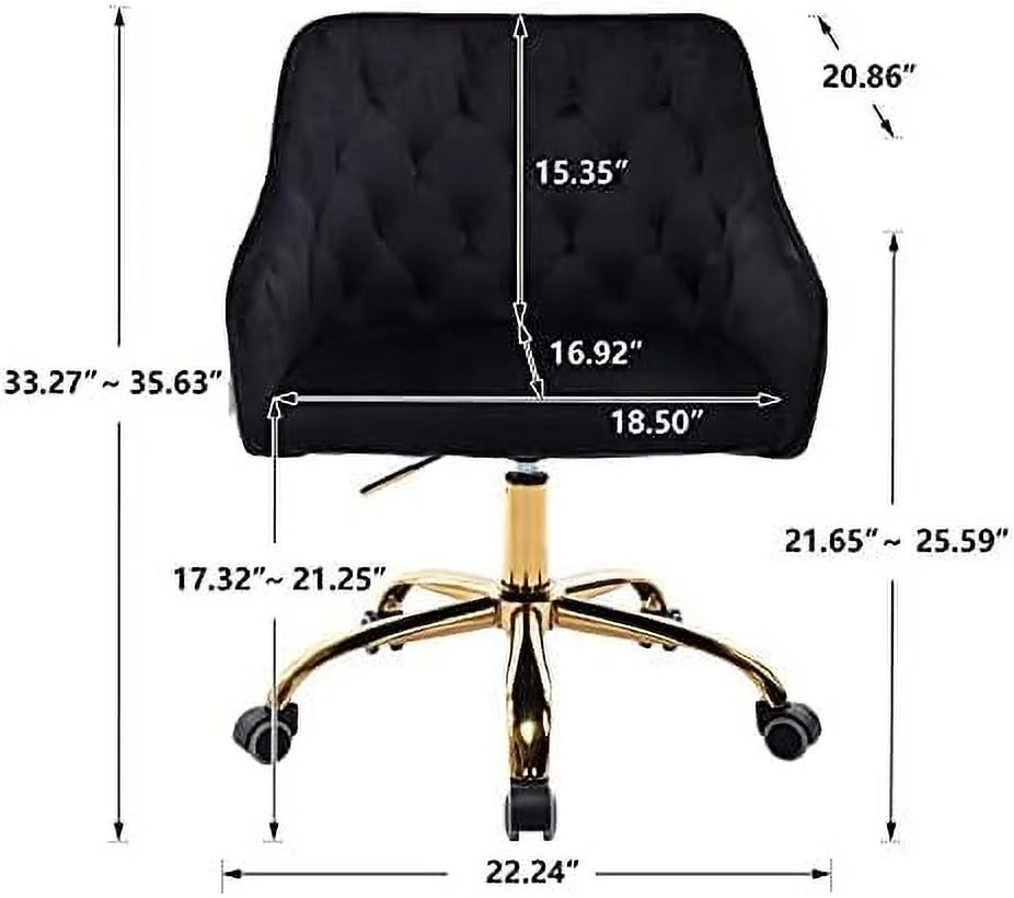 Velvet Swivel Task Chair with Adjustable Height H850850