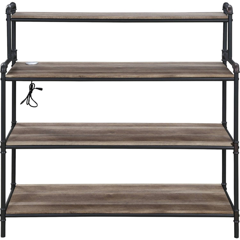 Antique Oak Book Shelf with Built-in USB Port and LED R26773