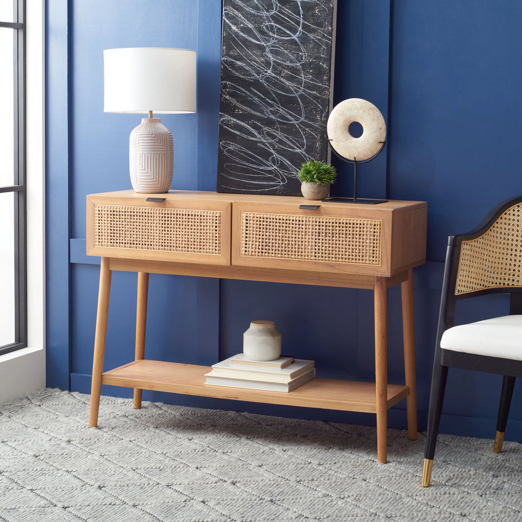 Natural Wood Console Table with Drawer S282276
