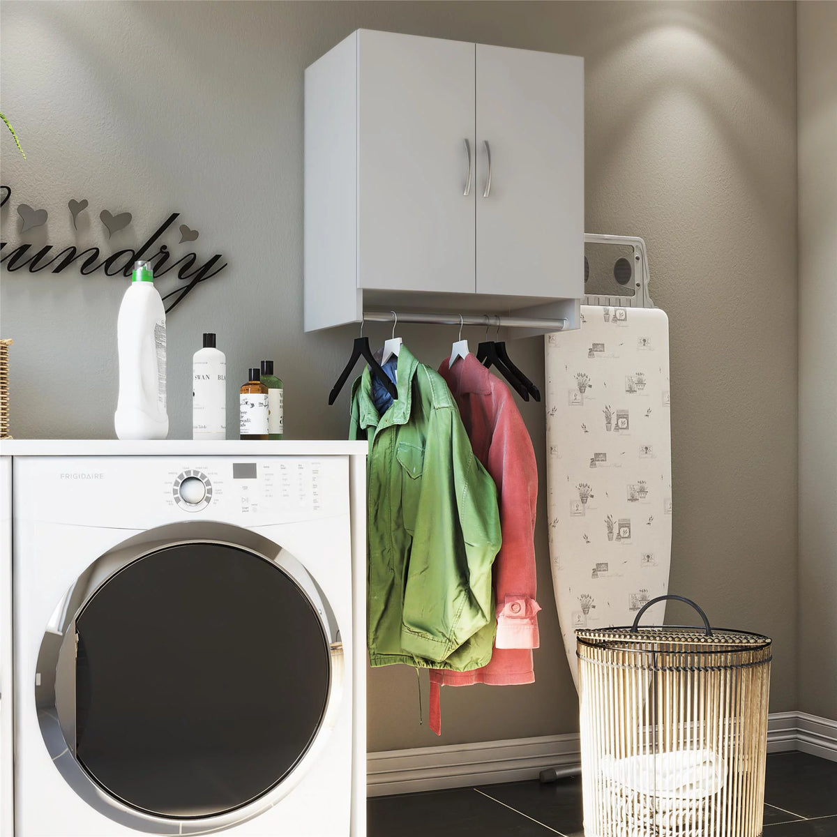 2 Door Wall Storage Cabinet with Hanging Rod X442