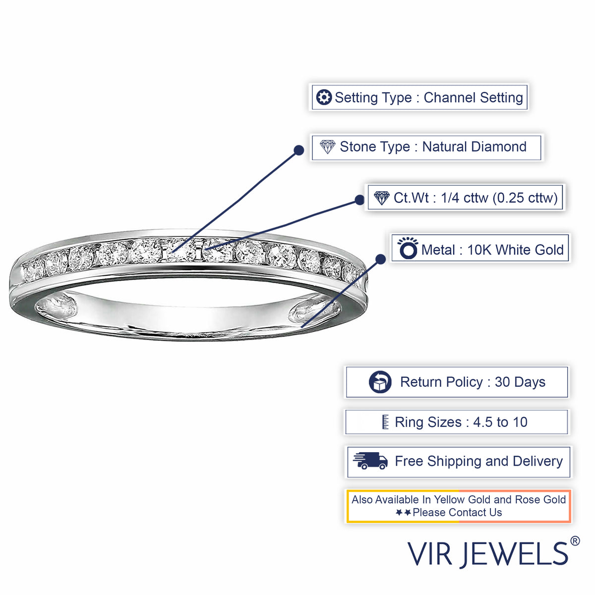 10K White Gold Diamond Wedding Band Size 7 X401499