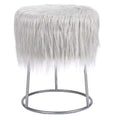 Grey Faux Fur Storage Ottoman O77289