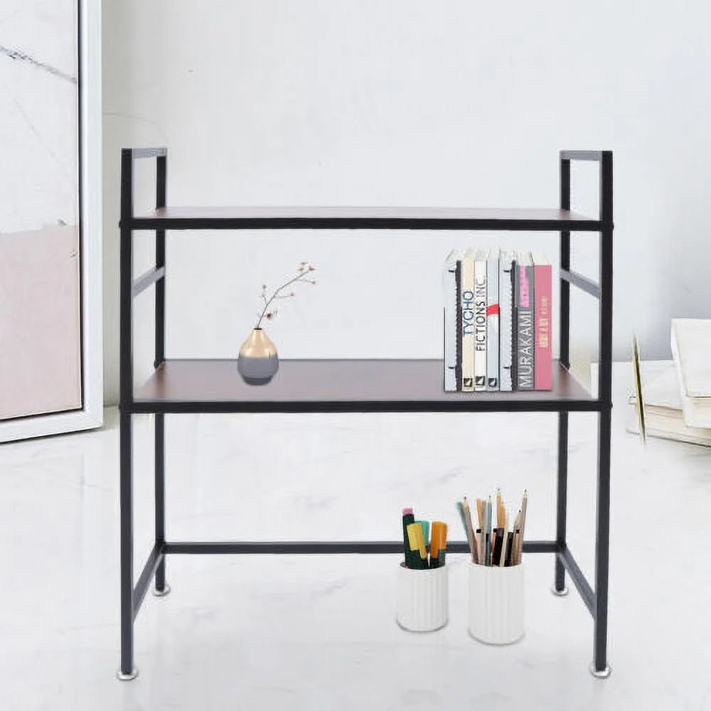 Wood Countertop Hutch Bookshelf 2PCS B380