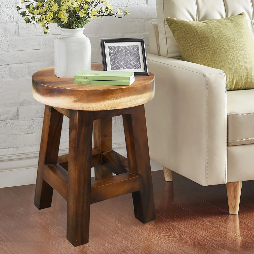 Small Round Wood Stool Side Table Z35631