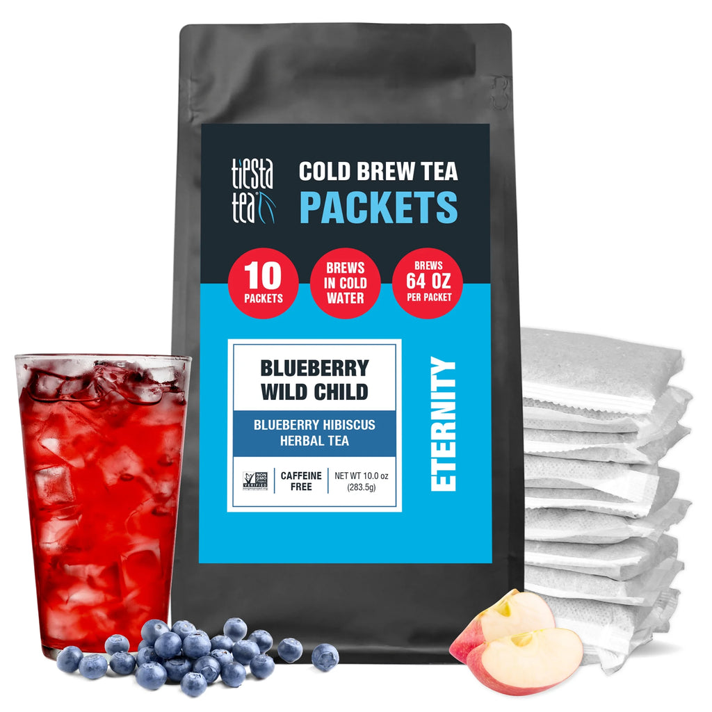Blueberry Hibiscus Herbal Loose Leaf Iced Tea, 10 Cold Brew Packets K210336