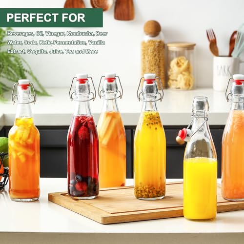 16 OZ Swing Top Glass Bottles, Set of 8 X45091