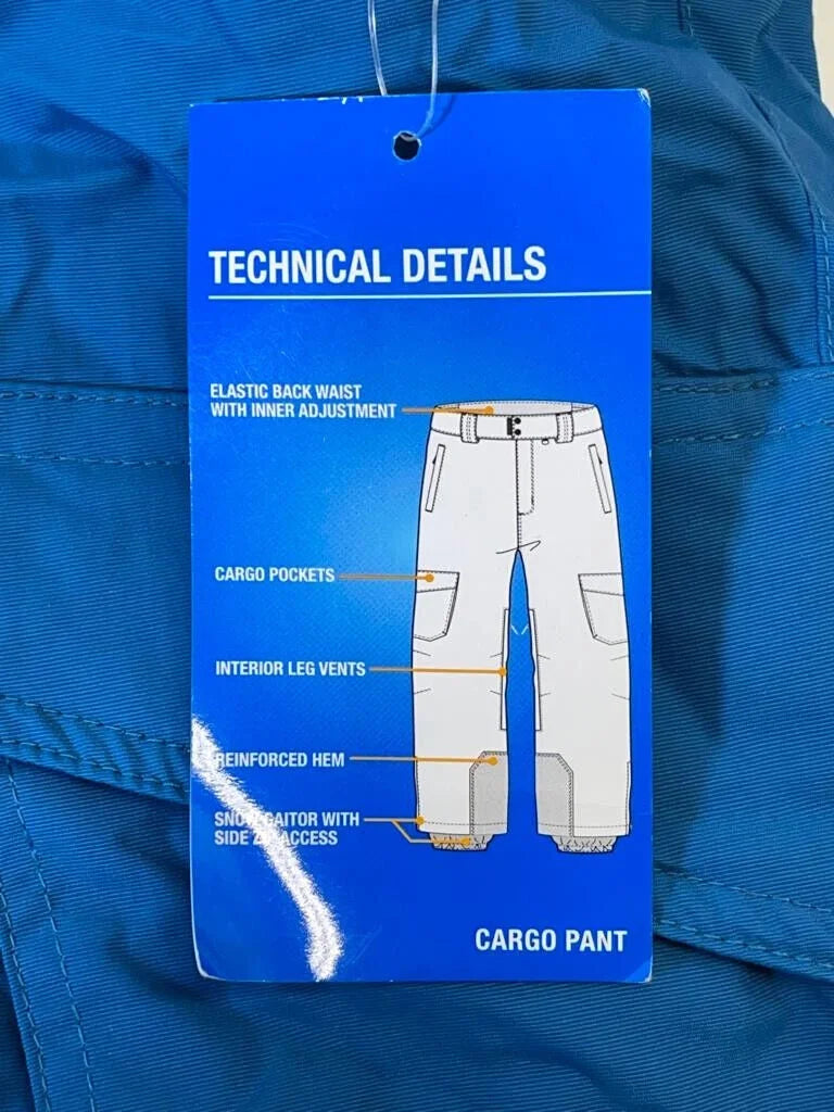 Black Insulated Side-Zip Snow Cargo Pant A861