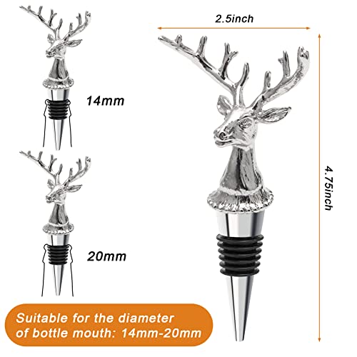 Deer Head Wine Pourer and Stopper with Silicone Rubber Fitting W3536