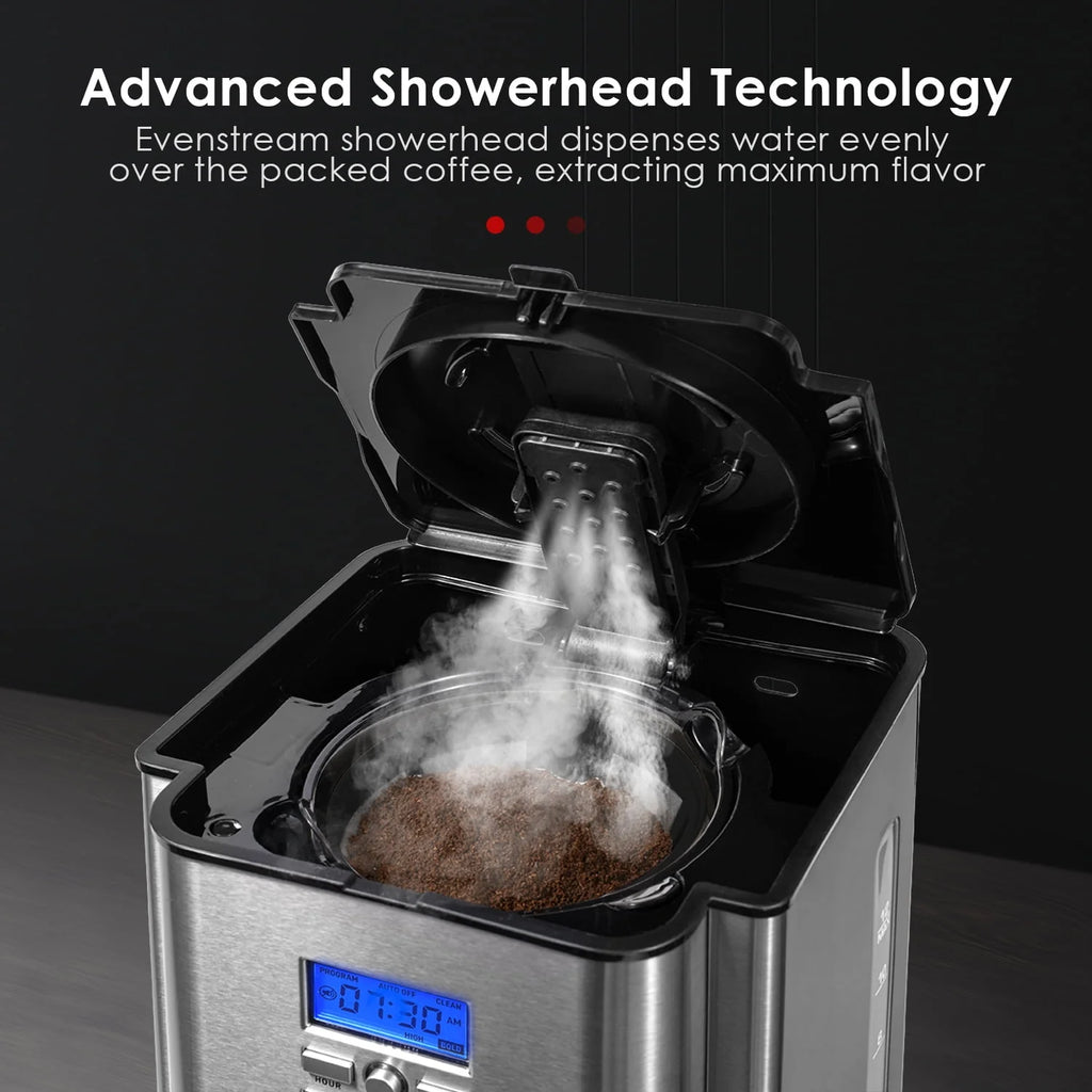 Stainless Steel 12 Cup Programmable Drip Coffee Maker Y7773