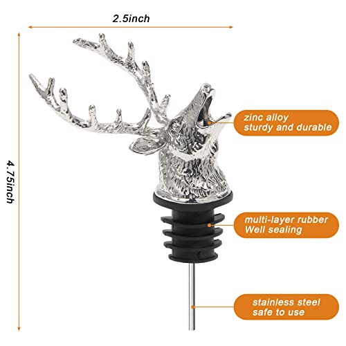 Deer Head Wine Pourer and Stopper with Silicone Rubber Fitting W3536