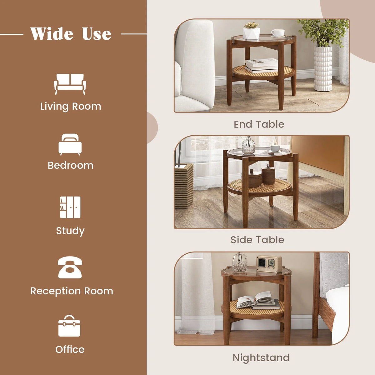 Set of 2 Storage Side Table V15838
