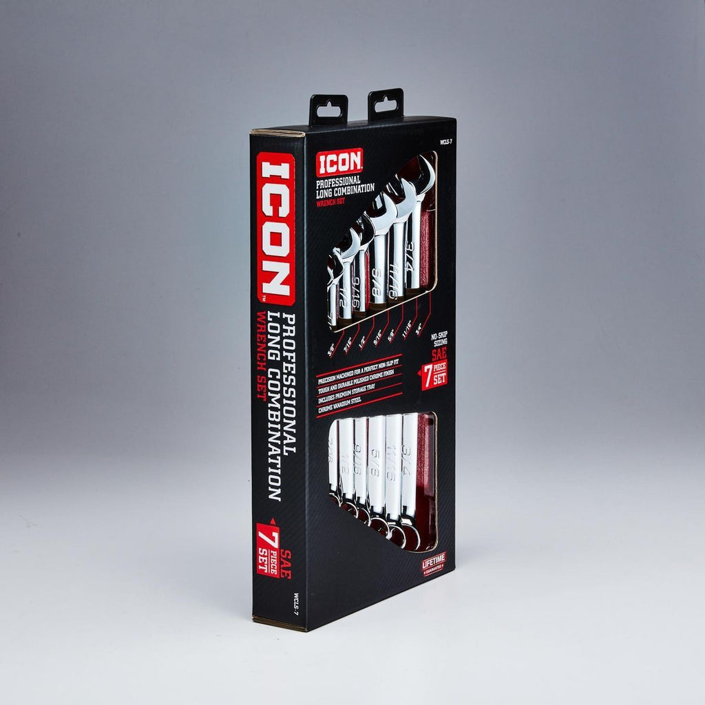 Long SAE Combination Wrench Set, 7 Piece F6458