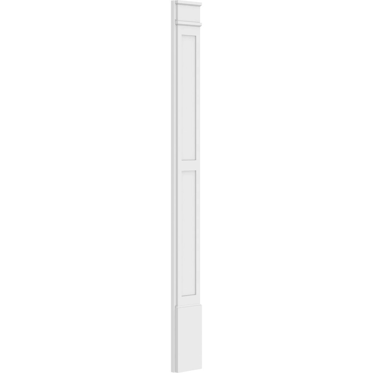 Two Equal Flat Panel PVC Pilaster with Decorative Capital & Base (Pair) W99082