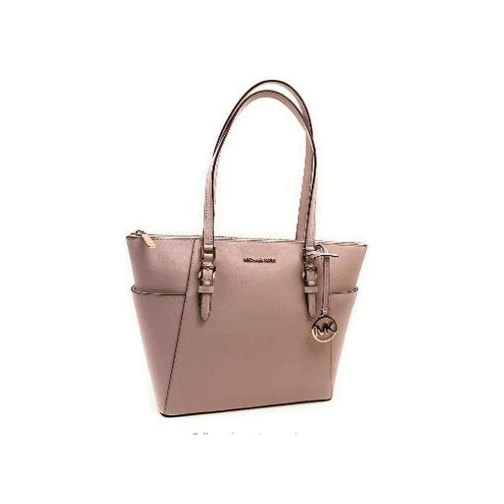 Powder Blush Leather Tote Handbag E7584