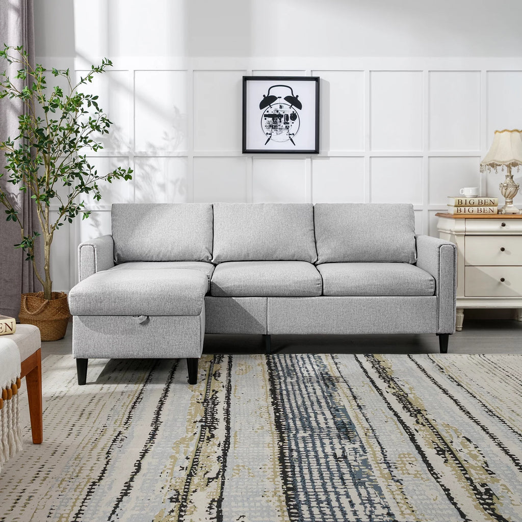 Small Sectional Sofa with Movable Storage Ottoman N782582