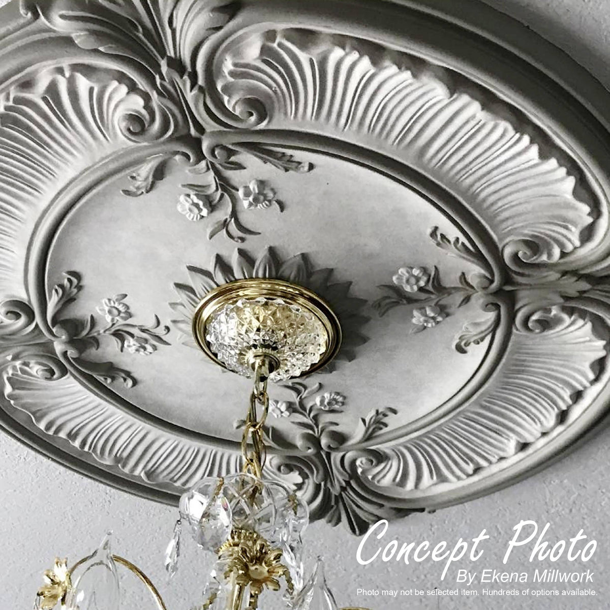 26 1/2x22OD x 3 5/8x22ID x 1 1/2x22P Gold Ceiling Medallion N145195