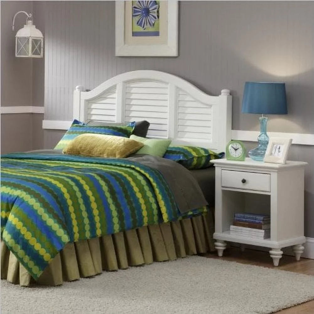 White Headboard and Night Stand D98752