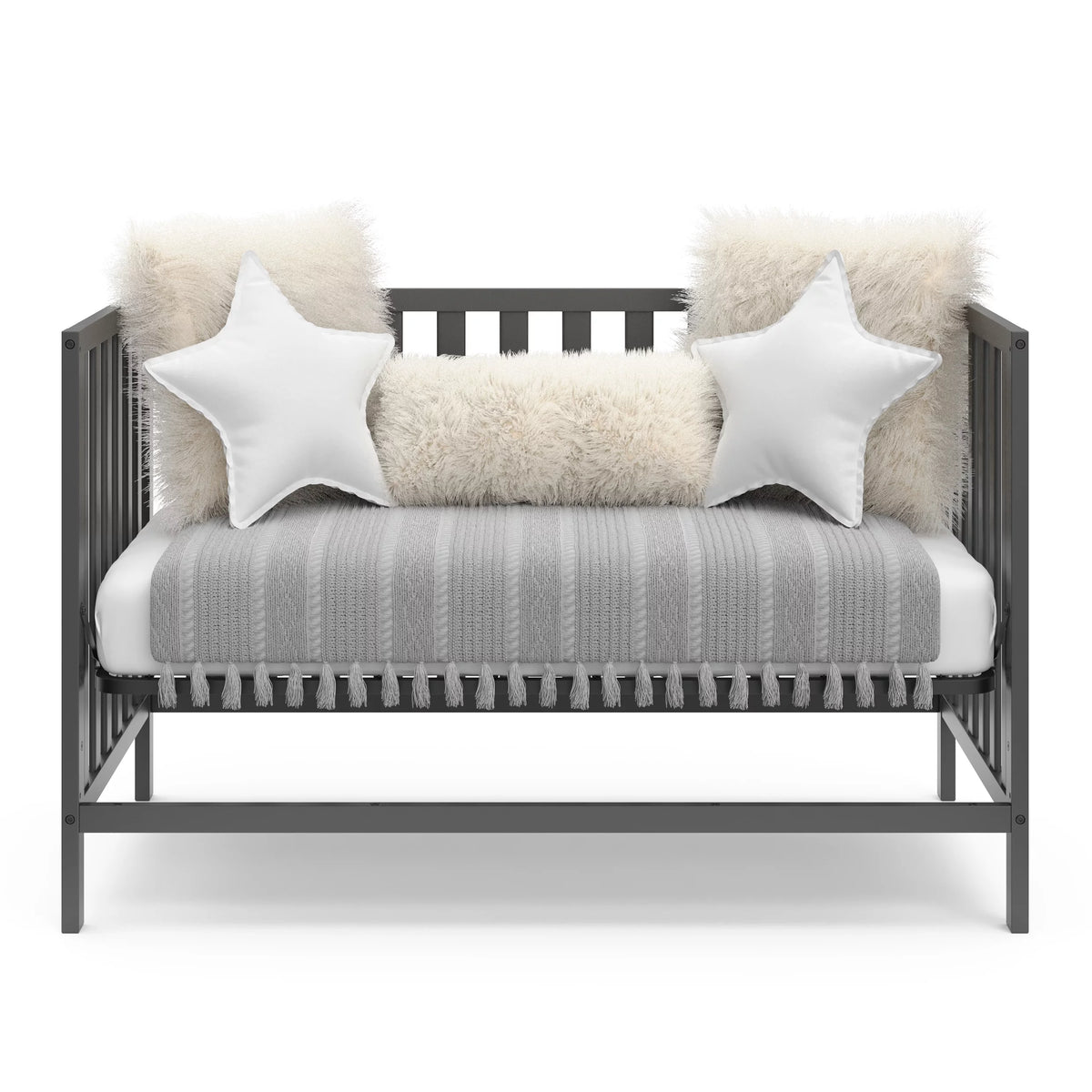 Gray 4-in-1 Convertible Baby Crib Q87360
