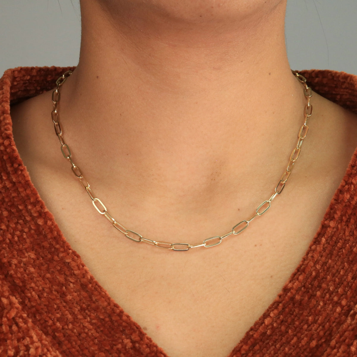 14k Yellow Gold Paperclip Chain Necklace 16" - 24" X64993