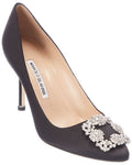 Black Satin Pump M13748