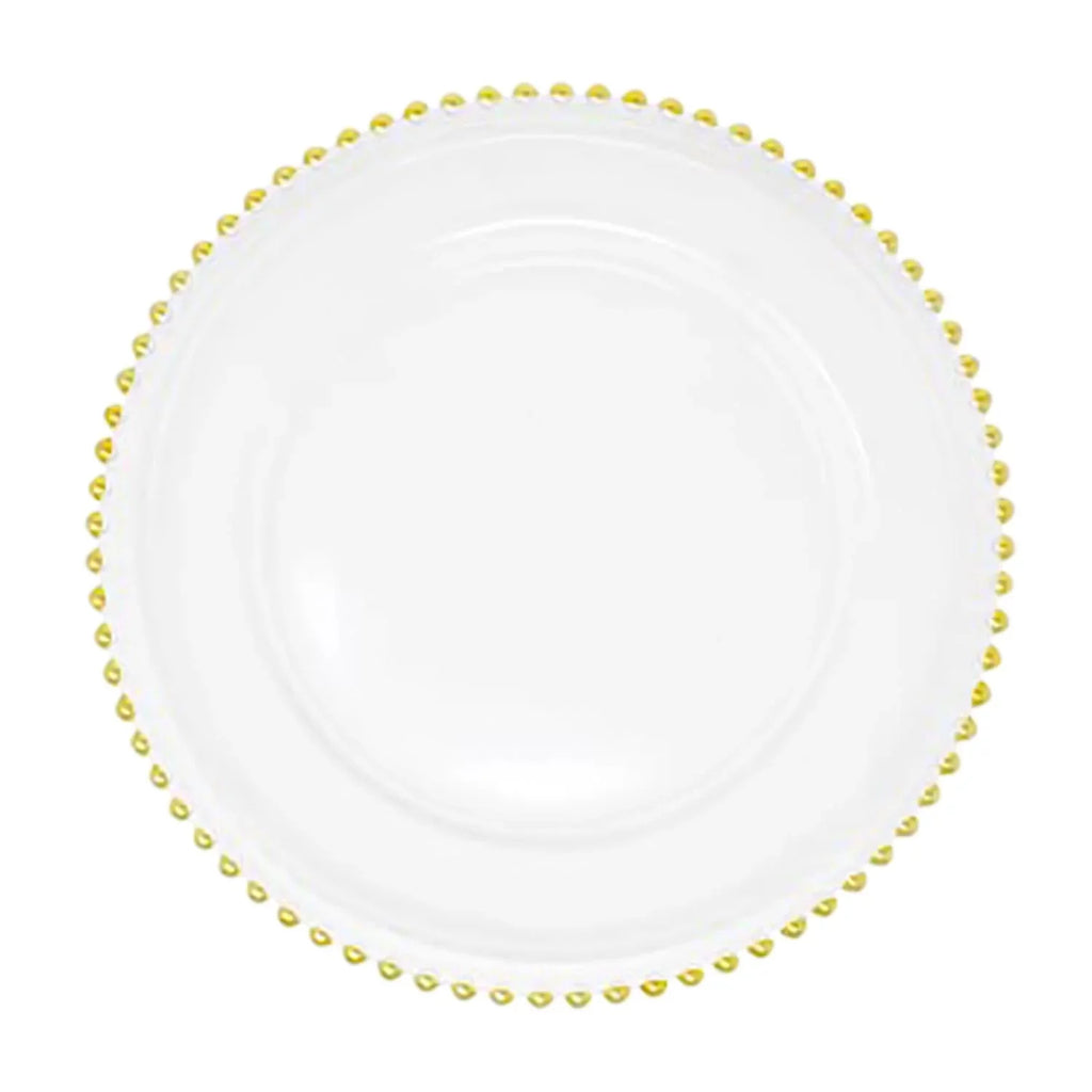 Gold Beaded Glass Charger Plates G296260