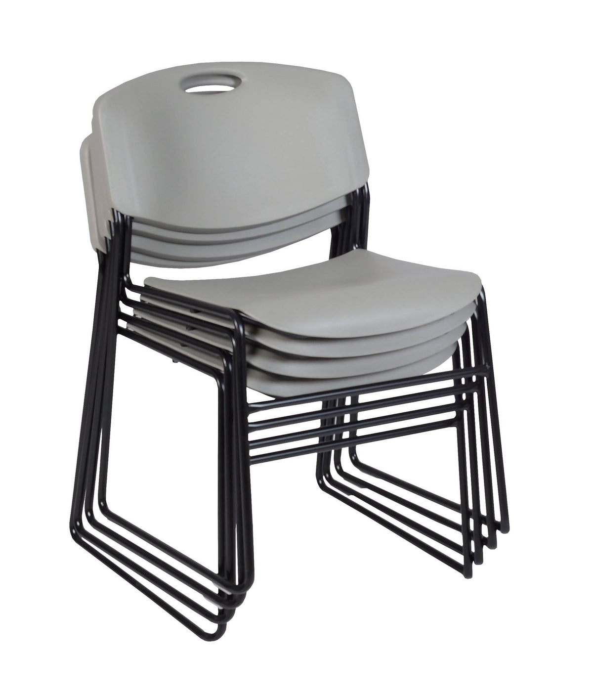 Grey Square Breakroom Table with 4 Stack Chairs H1727