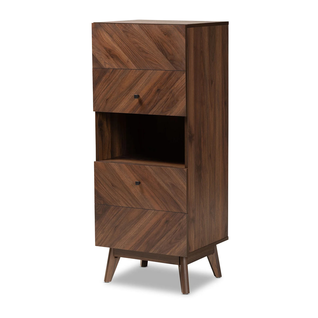 Walnut Brown Wood Storage Cabinet T867797