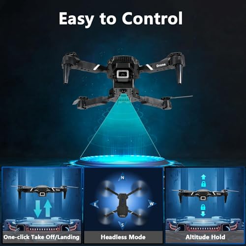 Mini Drone with Camera, 1080P WiFi FPV, 3 Batteries, Carrying Case J51066