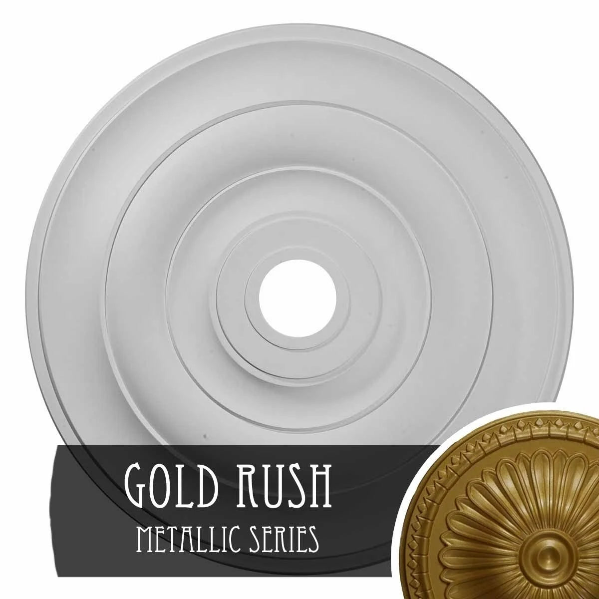 26 1/2x22OD x 3 5/8x22ID x 1 1/2x22P Gold Ceiling Medallion N145195