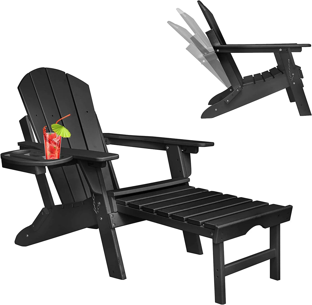 Folding Adirondack Chair with Ottoman R76304