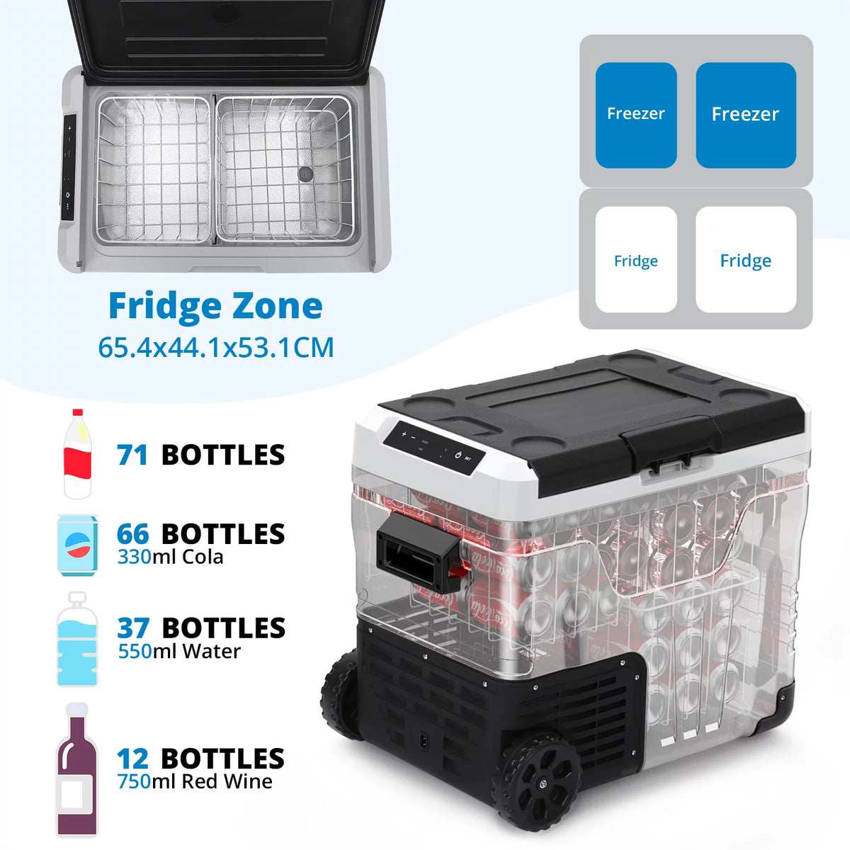 12V 53 Quarts Portable Car Refrigerator A199982