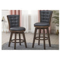 Black Faux Leather Swivel Counter Chair Set of 2 F491