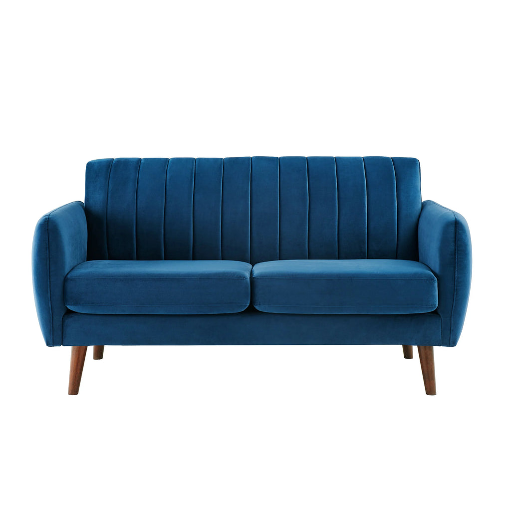 Navy Blue Velvet Upholstered Sofa V26360