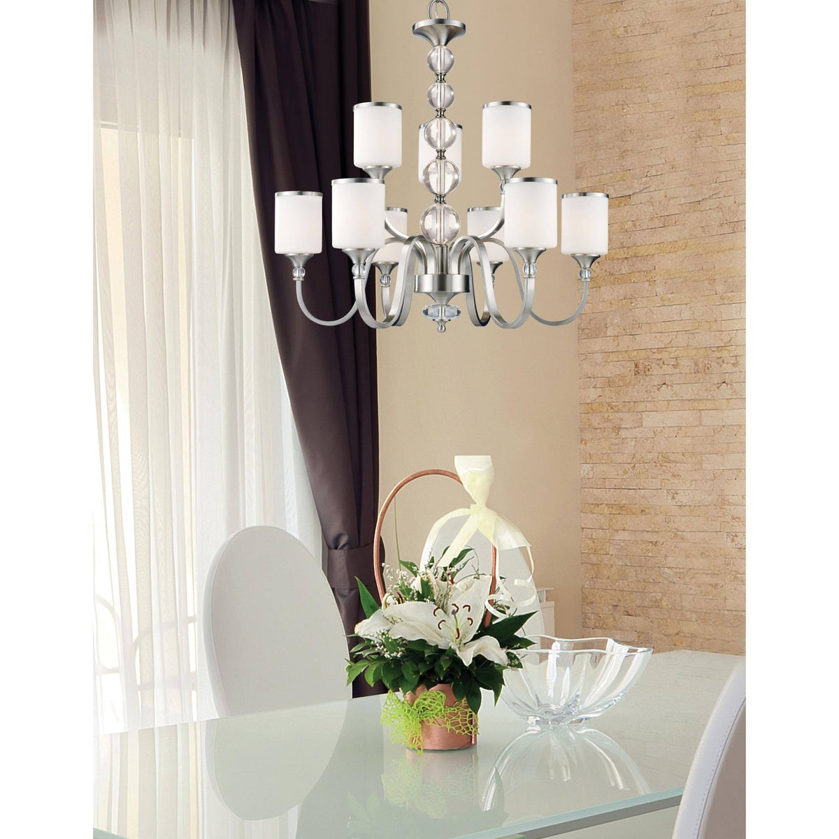 Chrome 3 Light Semi Flush Mount P266