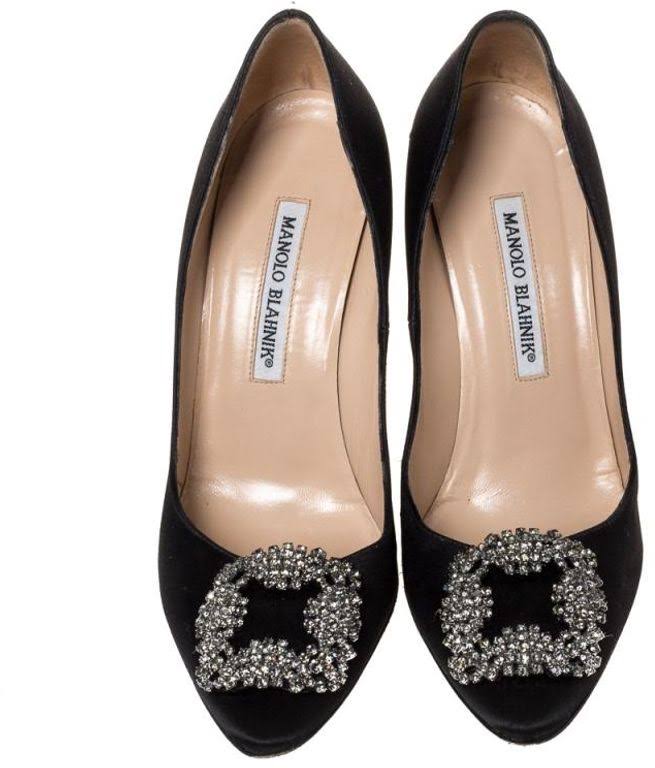 Black Satin Pump M13748