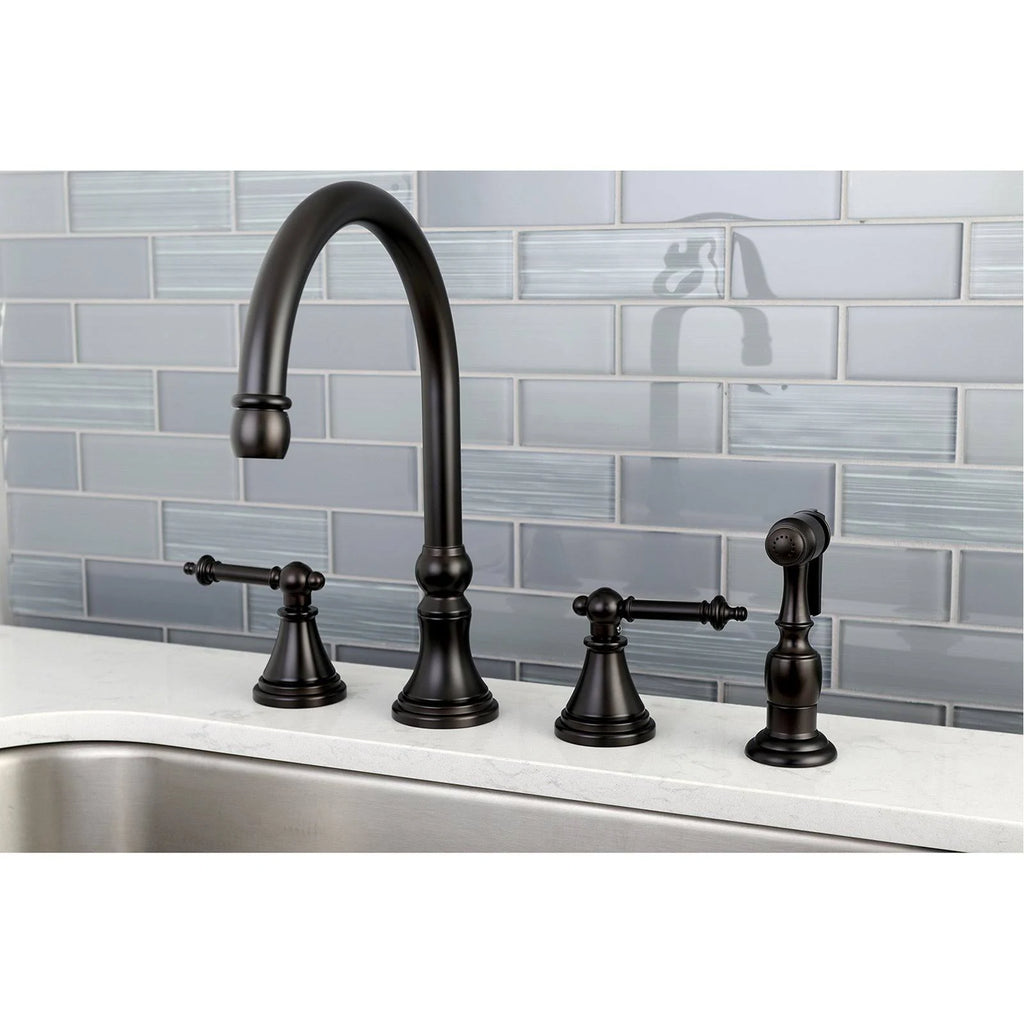 Polished Chrome Kitchen Faucet with Brass Sprayer Y435