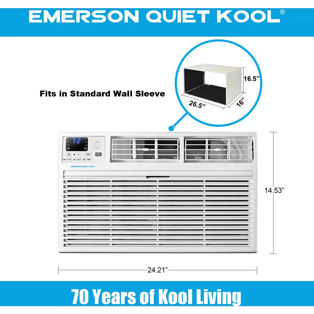 12,000 BTU 230-Volt Through-the-Wall Air Conditioner with Heater, White F733882