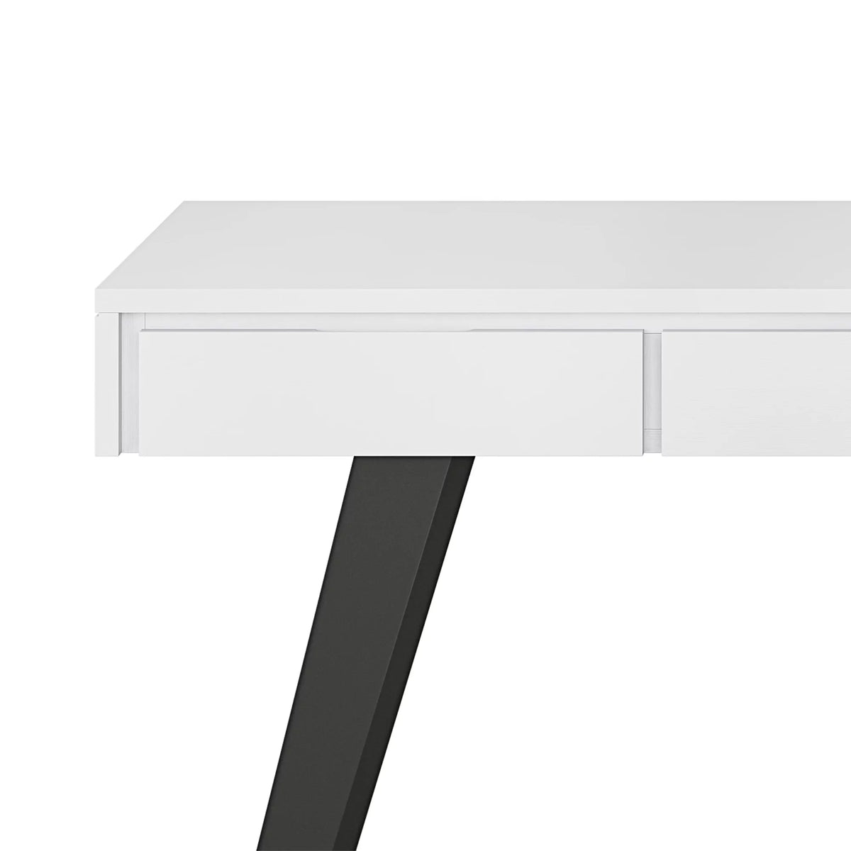 Distressed White Wood Desk with Keyboard Tray T17129