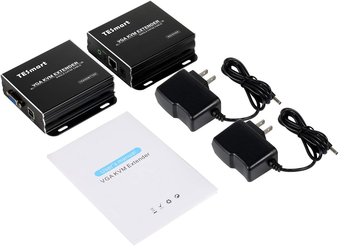 1080P 60Hz USB VGA KVM Extender Over Cat5e Cat6 Ethernet Cable J7701