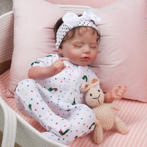20 Inch Handmade Cloth Body Sleeping Reborn Baby Doll O391
