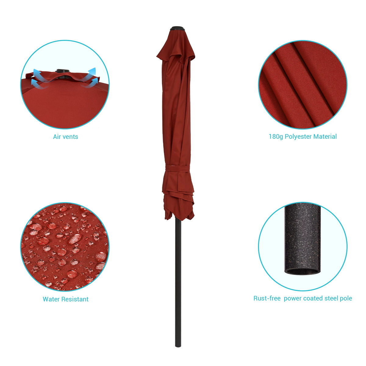 7.5 FT Outdoor Patio Market Umbrella with Tilt Button K134238