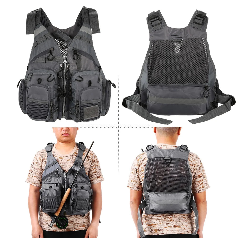 Fishing Vest Utility Waistcoat Breathable Mesh Padded J451