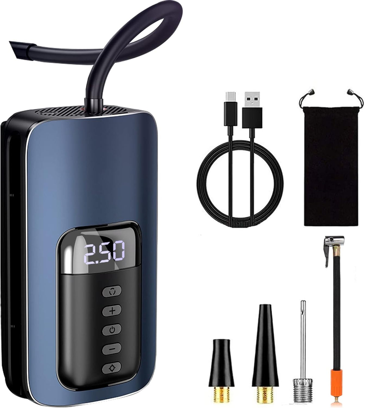 Navy Blue Cordless Tire Inflator Pump Pack of 2 E32464