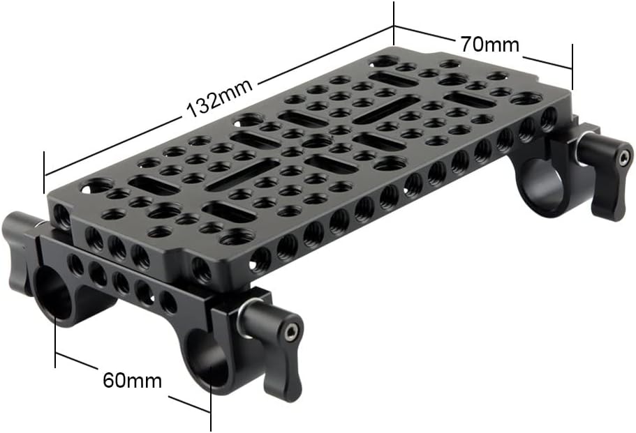 Camera Cheese Plate Base Plate Tripod Mount with 15mm Railblocks Pack of 2 O504175