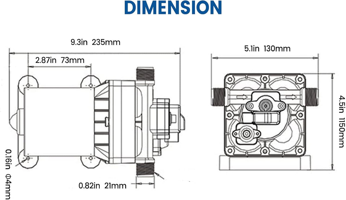 110V AC Water Pressure Pump 5.0GPM 55PSI Self Priming RV Water Pump S214855
