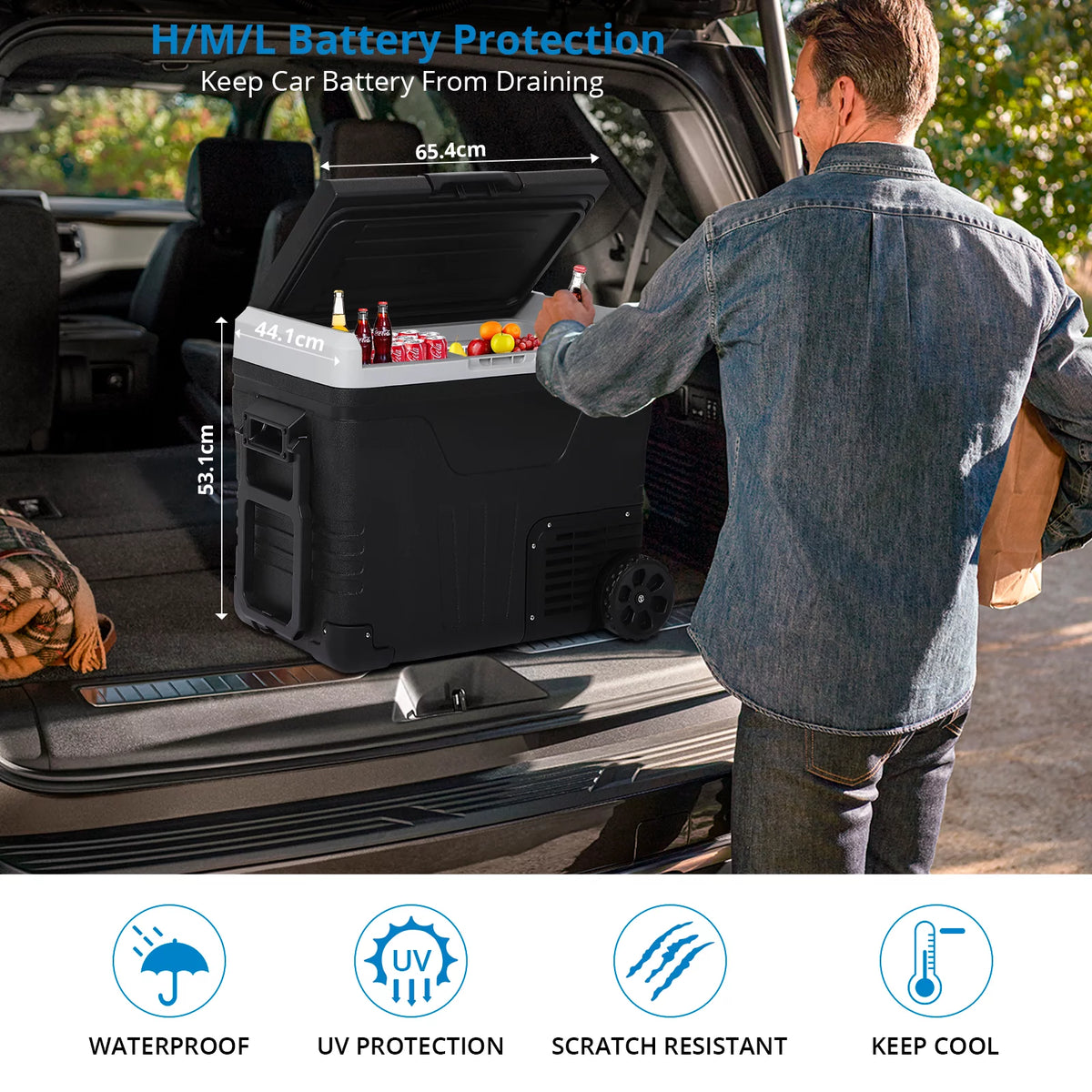 12V 53 Quarts Portable Car Refrigerator A199982