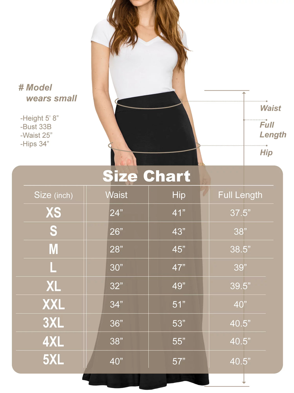 Solid Maxi Skirt with Elastic Waist Band H5669