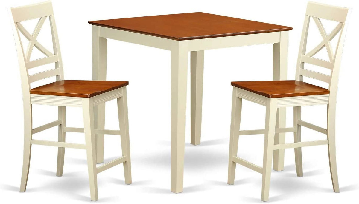 3 Piece Counter Height Set with Square Pub Table and 2 Chairs R291