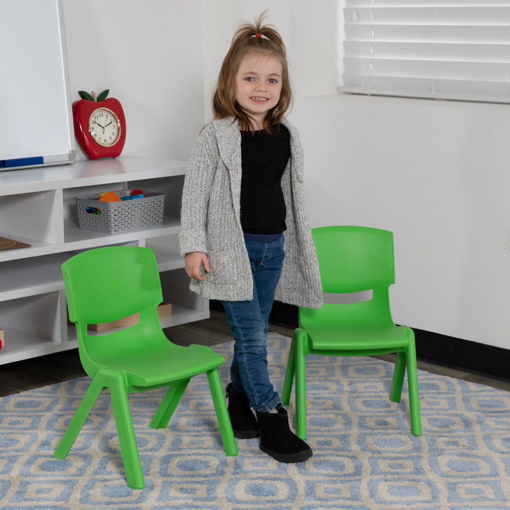 Green Plastic Stacking School Chair (2 Pack) H580